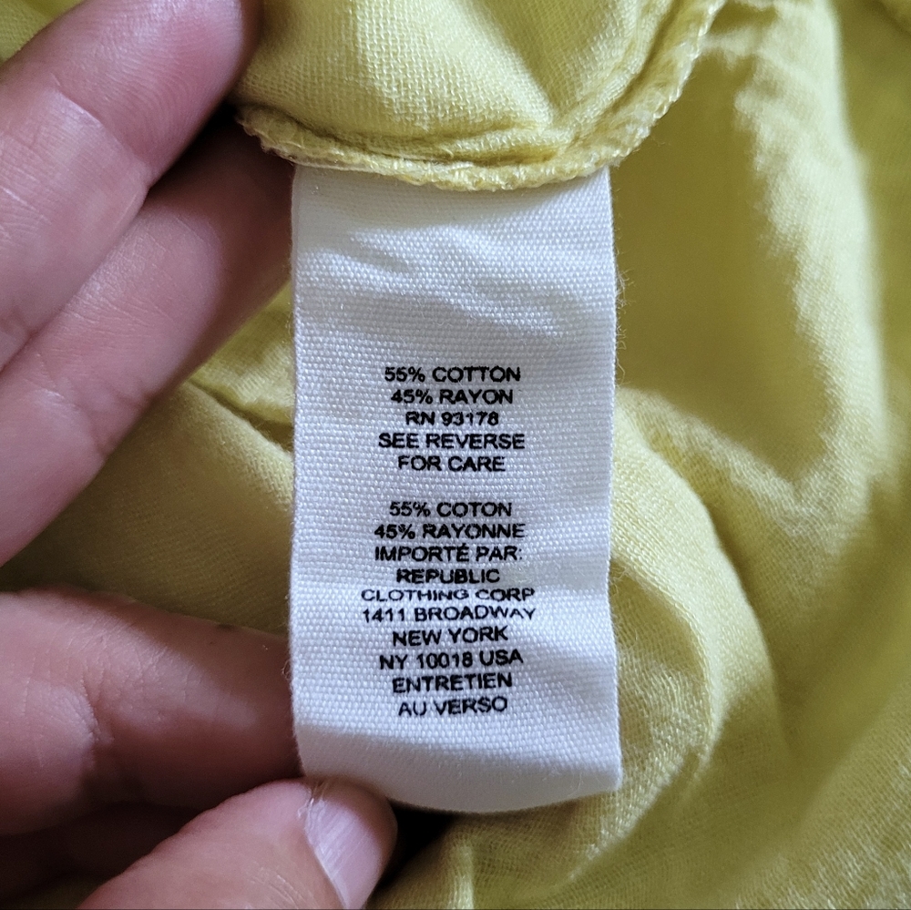 For the Republic Chartreuse V-Neck Top - NWT - Picture 5 of 13